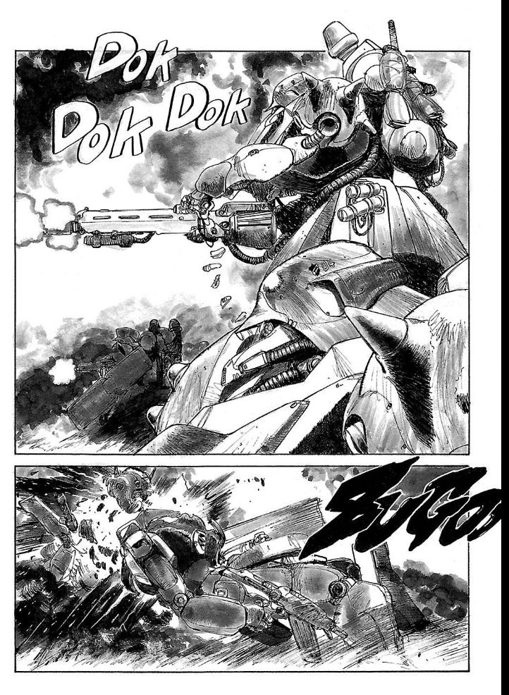 小林源文風の戦記漫画を、小林誠っぽいデザインのMSでやってるだけと言