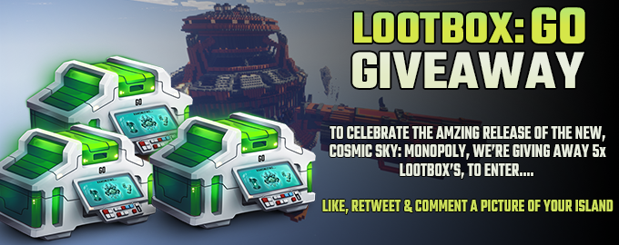 CosmicSkyblock's tweet photo. I'm sure everyone is hard at work grinding their farms, or even taking on the newly adjusted /adventures...

But we wanted to celebrate with an awesome giveaway of 5x Lootbox: GO!

What's been challenging in the first 24 hours of the season? https://t.co/LEJgFlxNgh
