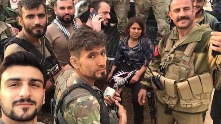 namo_abdulla's tweet photo. Why is not humanity outraged? When will enslavement of #Kurdish women end?! #Islamist fighters backed a #NATO ally are allowed to do this! I don't want to hear about human rights and Western ideals anymore while the West does nothing in the face of this brutality. #KurdsBetrayed https://t.co/6mbntiMQW3