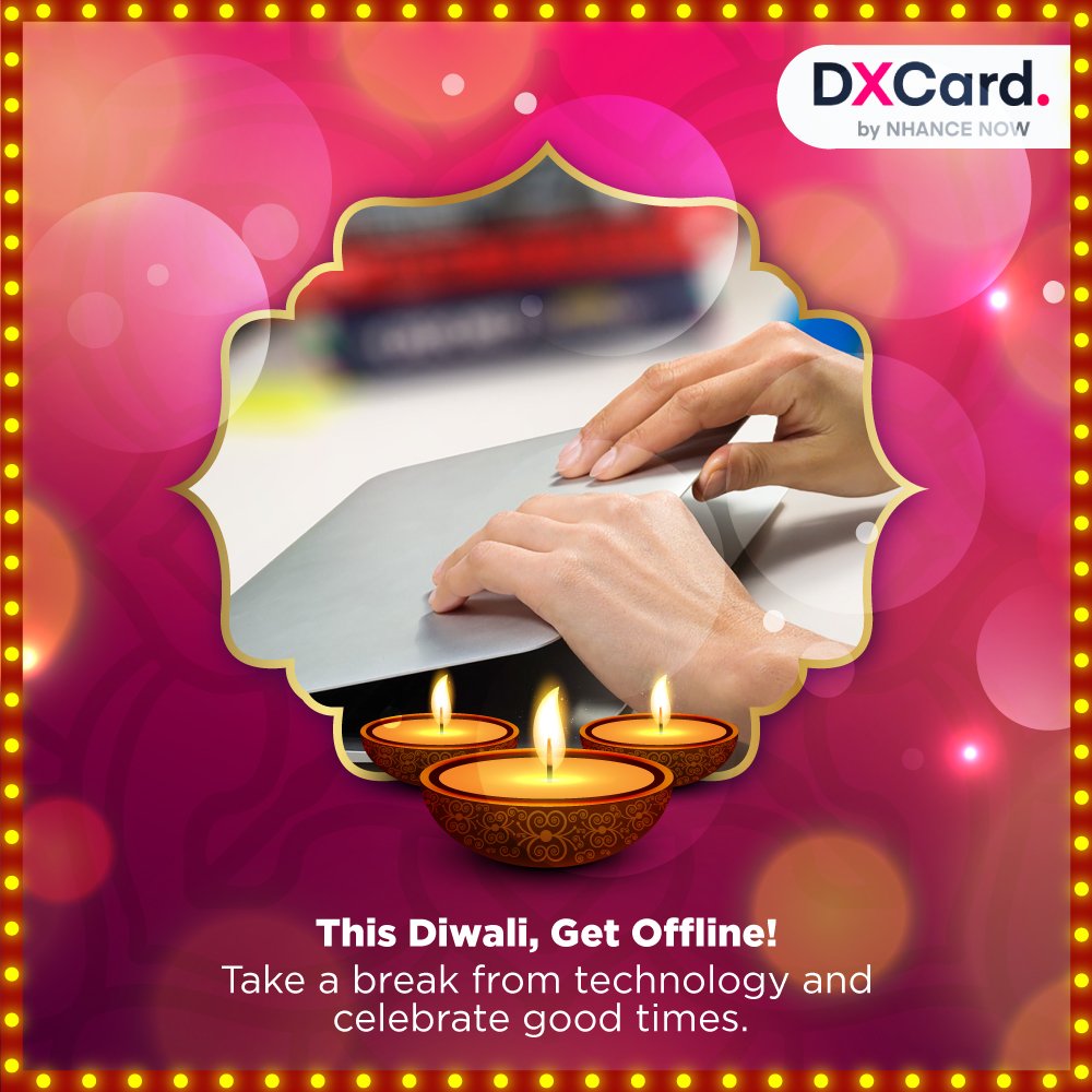 NhanceNowN2C's tweet image. #ContestAlert 
Tell us how you&apos;re staying away from technology and close to your family this Diwali and get a chance to win a gift voucher worth Rs. 2400! 
.
.
.
#contestalertindia #diwalicontest #dxcard #nhancenow #digitalfreediwali