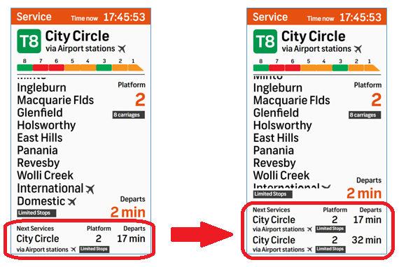 From Sunday all ‘portrait' style indicators at stations will show more info; now with the next train &amp; following two stopping services.

This upgrade is based on your feedback &amp; is great news at stations with very frequent services or where multiple lines share the same platform.