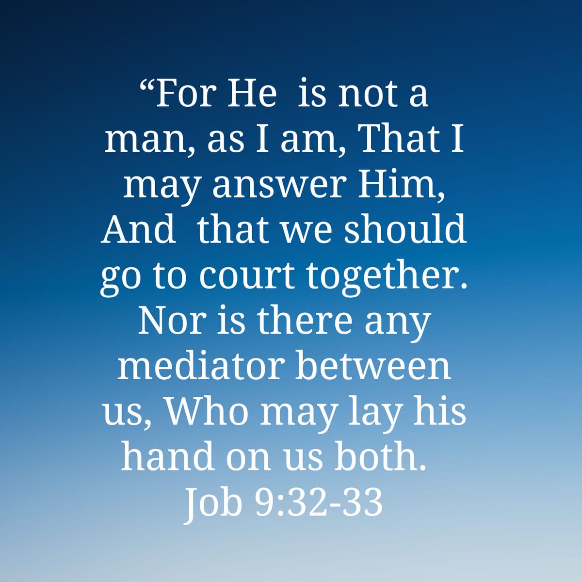 Turlguy's tweet photo. This is a cool connection that I didn't catch when previously reading Job. Job points out how deeply flawed we are, and unable to stand up even on our best days to God's holiness. He points to our need for someone to reconcile us. Timothy picks up that thought down the line. https://t.co/a3NRXOQ4TE