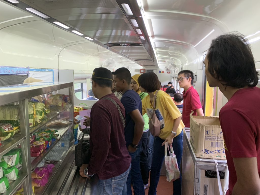 Now time for breakfast at  #DiningCar ( @_DiningCar) of Ekspres Rakyat Timuran. It was packed with people when I arrived. Food came quickly after the order - Nasi Goreng with two eggs and tea. Without rice, it is difficult to survive the heat in tropics. It gives instant energy.