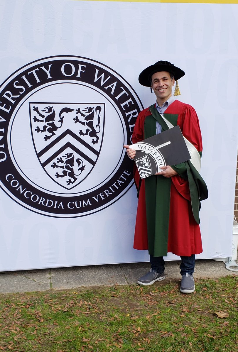 I'm excited and proud today to have become an alumnus of the University of Waterloo <a href="/UWaterloo/">University of Waterloo</a>.