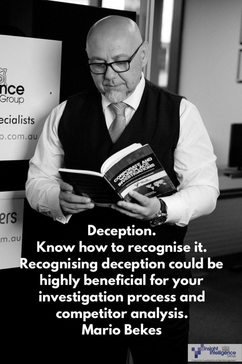 MarioBekes's tweet photo. #Deception is reality, knowing how to spot one is imperative.#competitiveintelligence #investigativetechniques #insurance #interviewingtechniques @DanielTolson1 @aldogrech @dinopacella @UnsungBizHeroes @LanceScoular https://t.co/9St8KXzrmx