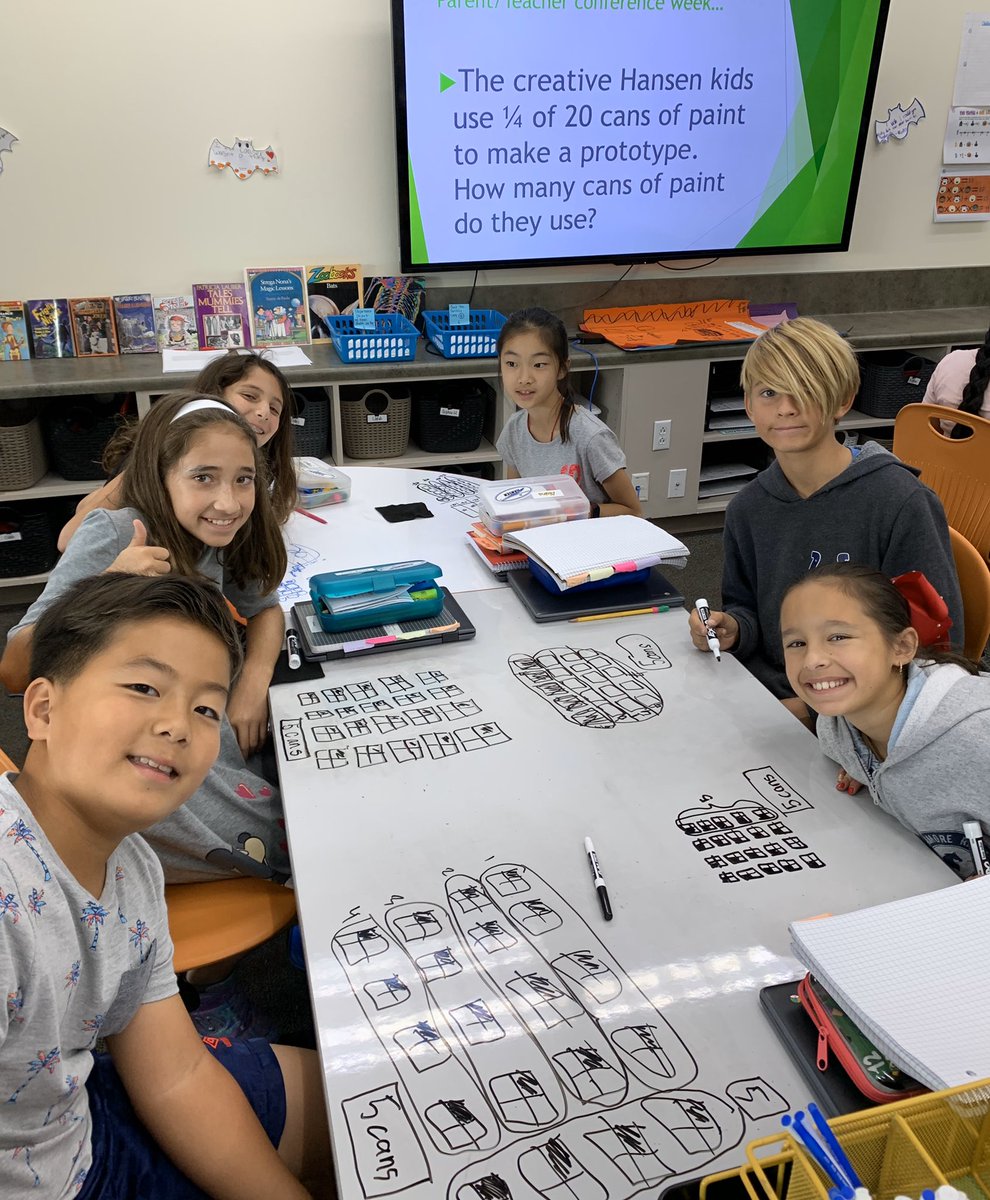 MrsHansenEDU's tweet photo. How might YOU help a second grader solve this paint dilemma? #ShareYourThinking #MakeSenseOfTheMath #MoreThanOneWayToSolveAProblem #CGI #DescribeWhatsThere #Hansen5th #SycRidge #DMUSD https://t.co/ZsmA1pmkVd