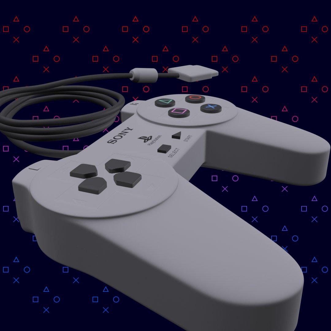 _florenst's tweet photo. Modelo 3D del joystick de la PlayStation 1 hecho en Blender. 🎮
#3D #3DModel #3dmodeling #modelo3d #modelado3d #joystick #PS1 #playstation https://t.co/QaeekzTPVi