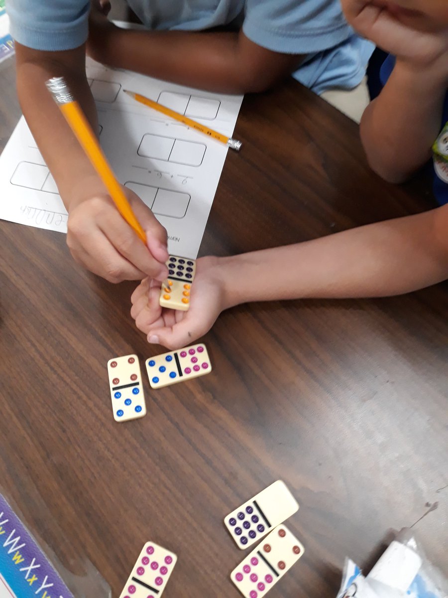 Who knew adding could be so much fun? We used Dominos to practice our addition facts within 20 this week. <a href="/PriceOwls/">Price Elementary</a>  <a href="/samanthakyed/">Samantha Miller</a> #essential standard #handsonaddition #MakingConnections