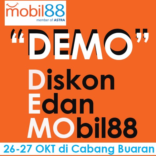 Diskon Edan #Mobil88Buaran  

INFO Pemesanan : 
Wa 08119691928
Tlp 0218650688