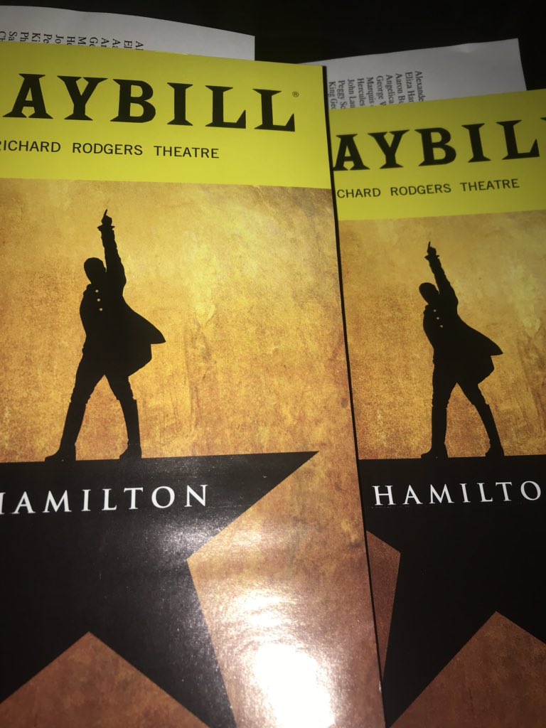  @HamiltonMusical was amazing. I’m so happy it was my first musical  Now off to NJ for the con :)