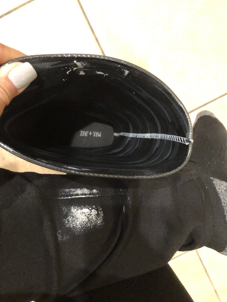 EricaJJimenez's tweet photo. Product Fail - when your tag from your @dsw_us  Max + Jake rain boots rubs off and stick to your pants!!! I bought 3 pairs for myself and my girls! 🤦🏻‍♀️ https://t.co/7pCiwGtb2k