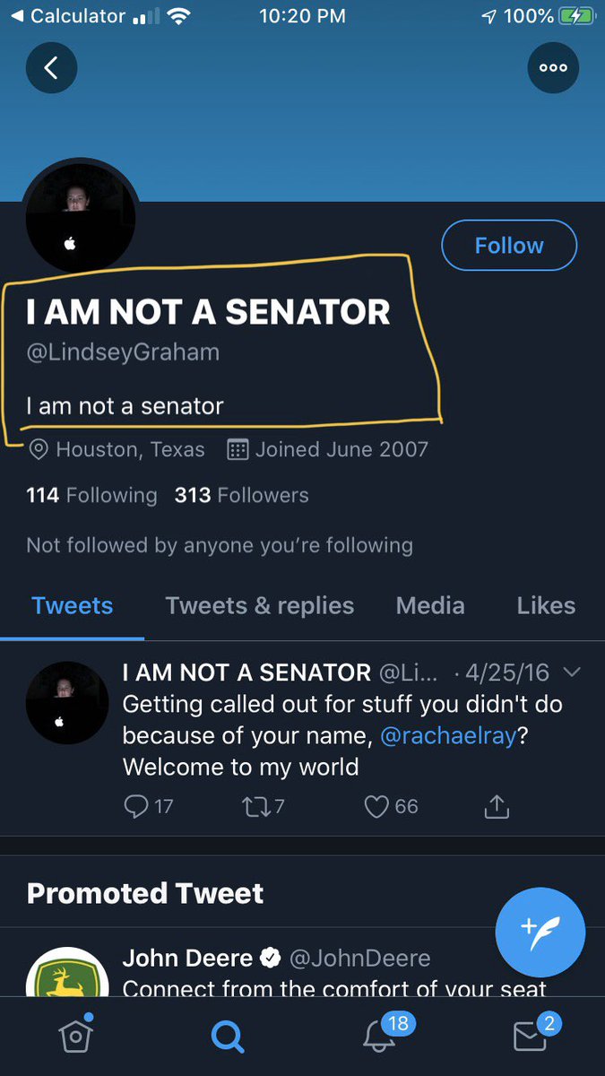 Seamuskitty's tweet image. Didn’t Trvmp do something like this earlier this week?

Tonight he tagged @/LindseyGraham “I AM NOT A SENATOR” instead of @/LindseyGrahamSC,*SENATOR*

The tweet is still there because he didn’t realize he did it- and neither did any of his “minders”! 🤦🏼‍♀️

#OneVoice1 #ImpeachTrump