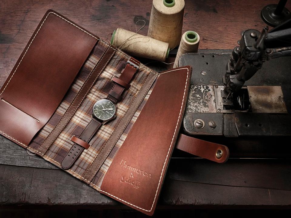 Watchmaker Hamilton teams up with <a href="/Schottnyc/">Schott NYC</a> for a new Khaki Pilot timepiece limited to 1,892 pieces: on.forbes.com/60101ymEw