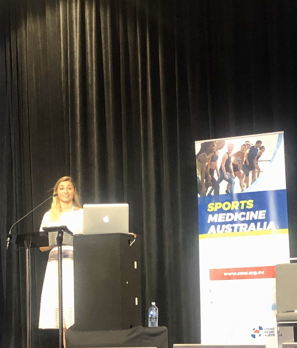miaschaumberg's tweet photo. Fabulous presentation by @GraceLAtkinson at @SMA_Events #ASICSSMA19. Take homes: Prescribe the intensity that is enjoyable, and sex differences in training adaptations are important. #uqhealthybrains #exerciseismedicine #activeagieng https://t.co/d1rCV1UOV2