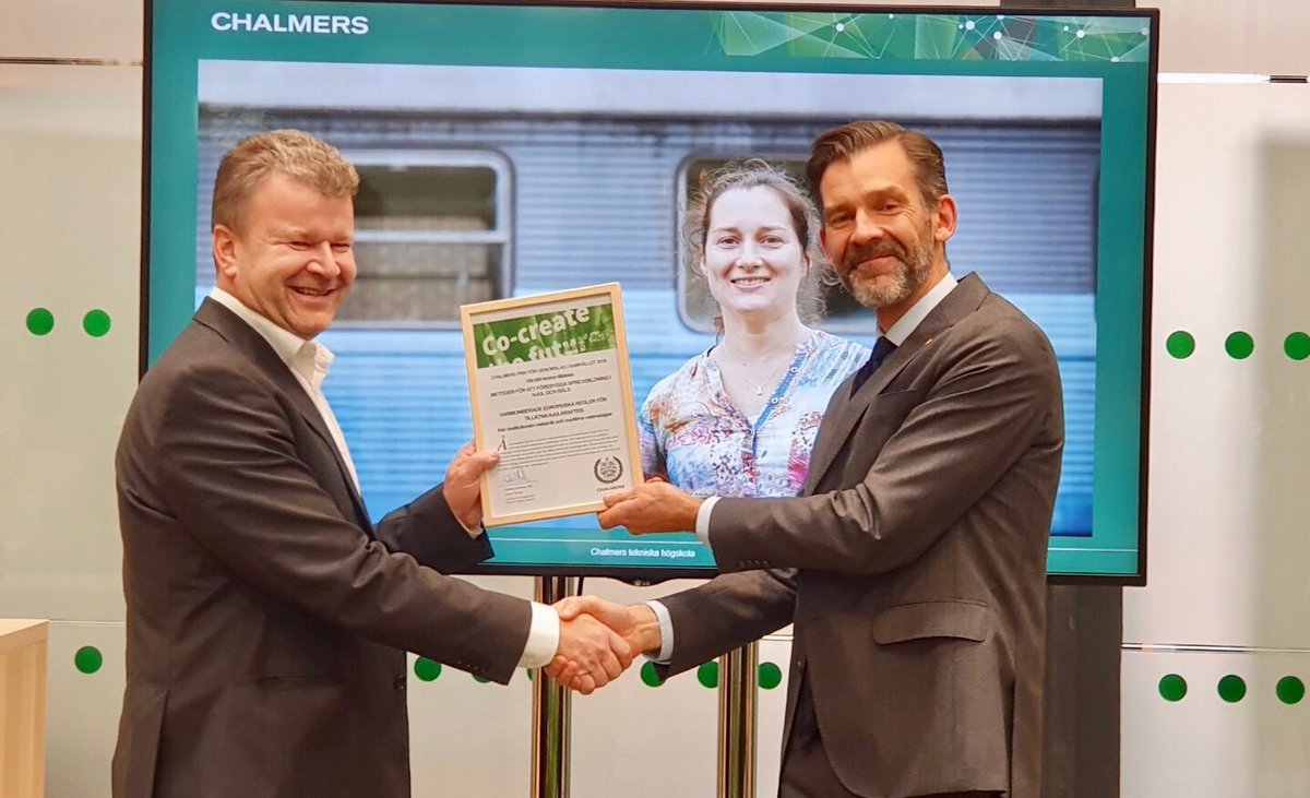 One of the greatest annual events, Chalmers Impact Award, this year awarded to Elena Kabo, Anders Ekberg and the Charmec centre for their groundbreaking methods and harmonised rules to improve European railways and trains. Impressive and well-deserved! Congratulations!