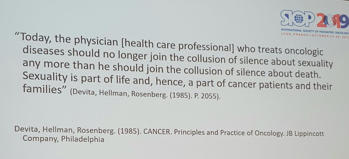HCP "should no longer join the collusion of silence about sexuality". A quote from 1985 but still very relevant  #SIOP2019