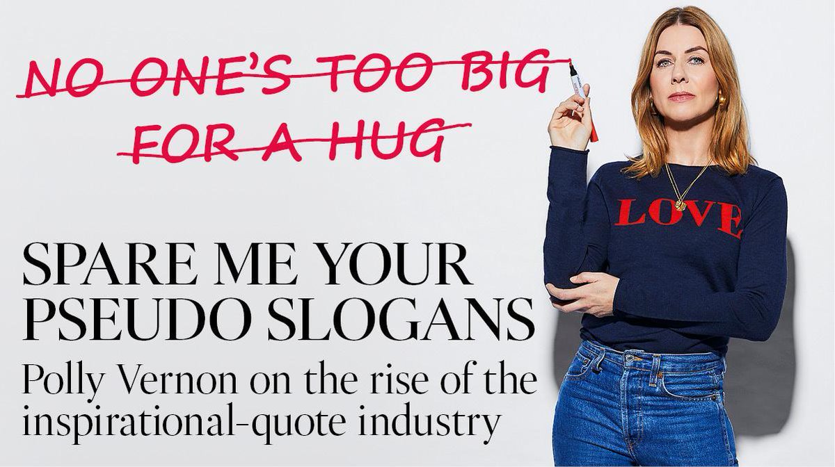TimesMagazine's tweet photo. They’re all over cushions, T-shirts, Instagram and station noticeboards – inspirational messages are everywhere. How did they take over our lives, asks @PollyVernon
https://t.co/1e2ixeWWLh #inspirationalquote #instagram #millennials https://t.co/KJ4PoxzPqk