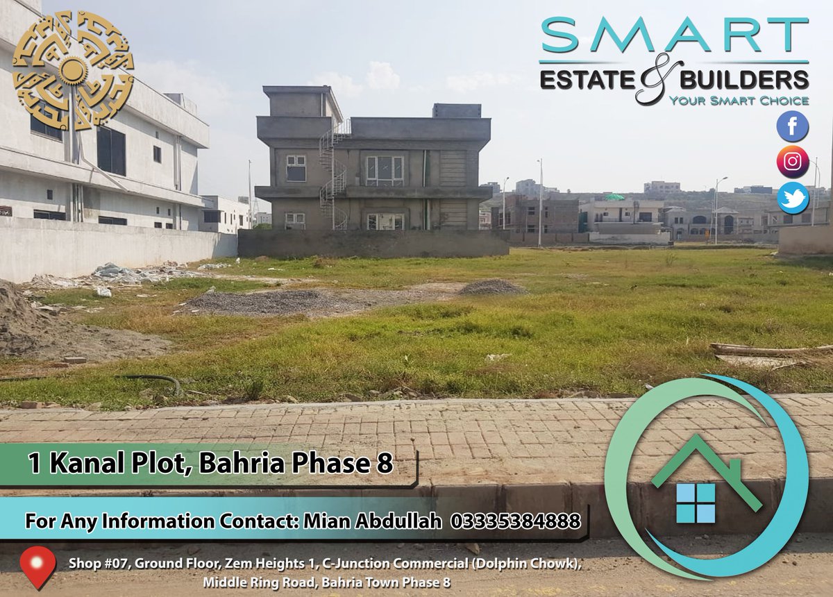 SmartEstate2's tweet photo. 𝟭 𝗞𝗮𝗻𝗮𝗹 (𝟱𝟬𝘅𝟭𝟬𝟬) 𝗣𝗹𝗼𝘁 𝗙𝗼𝗿 𝗦𝗮𝗹𝗲.

Location:
Boulevard Back, Sector Usman D, Bahria Town Phase 8.

#SmartEstate #SmartBuilders #RealEstate #SmartEstateBuilders https://t.co/uvpj4m1rwR