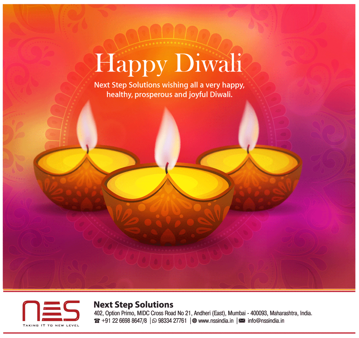 NXTSTPSOLNS's tweet photo. Next Step Solutions wishes you a very happy Diwali ! - https://t.co/trohjxIgrA https://t.co/JBJUJIyIFL