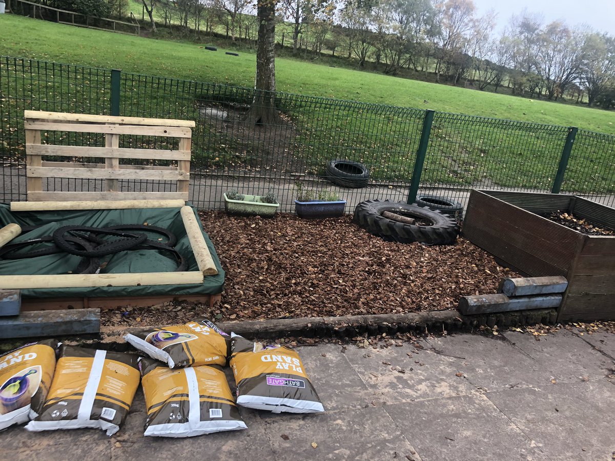 Work in progress - excited to see how our sand play area develops #earlyyears #leadershipoflearning #Outdoorplay