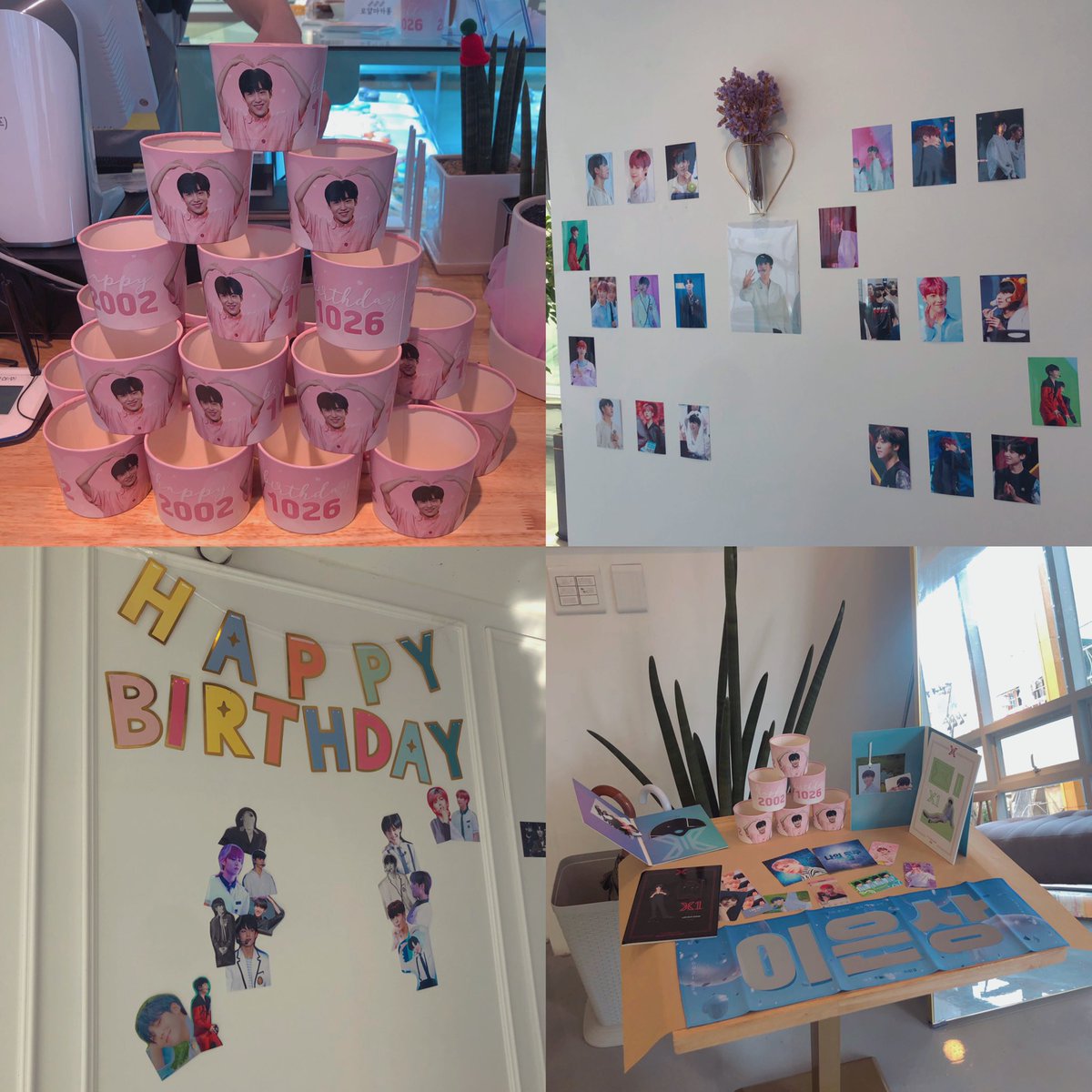 eun_021026's tweet photo. #10월의_꽃_은상이의_생일을_축하해 #로얄마카롱 @ny_df9
두번째로 간 카페!
3층으로 올라가자마자 안에 카페가 너무 예뻤는데 
들어가니까 은상이 사진으로 도배되어 있어서 너무 예뻤고 햇빛이 잘 들어와서 카페 분위기도 너무 좋았다 ㅠㅠ
컵홀더도 너무 예쁘고 카페도 예쁘게 꾸며졌어서 좋았다 https://t.co/hF9nFw5d2R