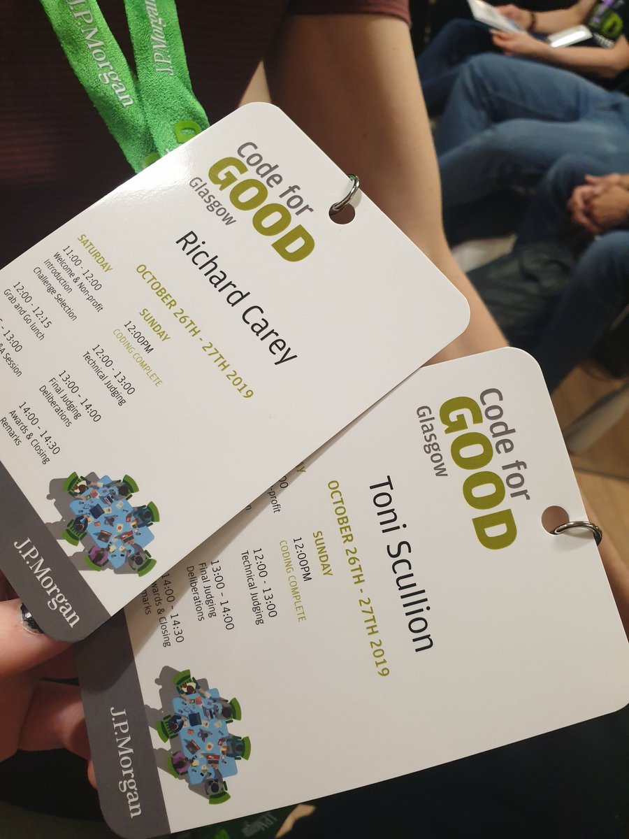 ScullionToni's tweet image. Excited to be at @jpmorgan #codeforgood event representing @dressCodeHQ can't wait to see what gets made!! #choosecomputingscience