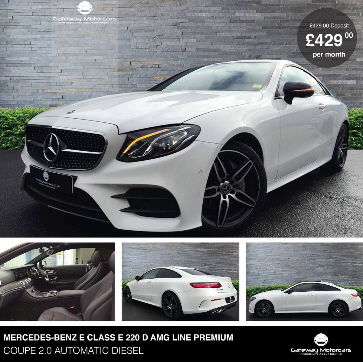 Vip Gateway Mercedes Benz E Coupe Finished In White Along With With A Premium Package And Full Exterior Night Package With A Stunning Interior The E Coupe Offers Luxury And