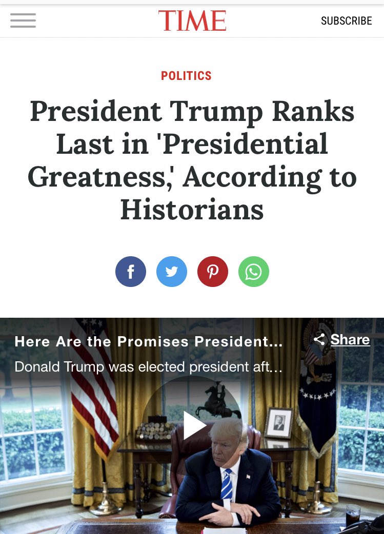 US_Latino's tweet photo. @realDonaldTrump .@realDonaldTrump
#ToDonald: Political scientists rank every other US President #FarBetter than you when it comes to greatness. https://t.co/6iT9BKZBCN