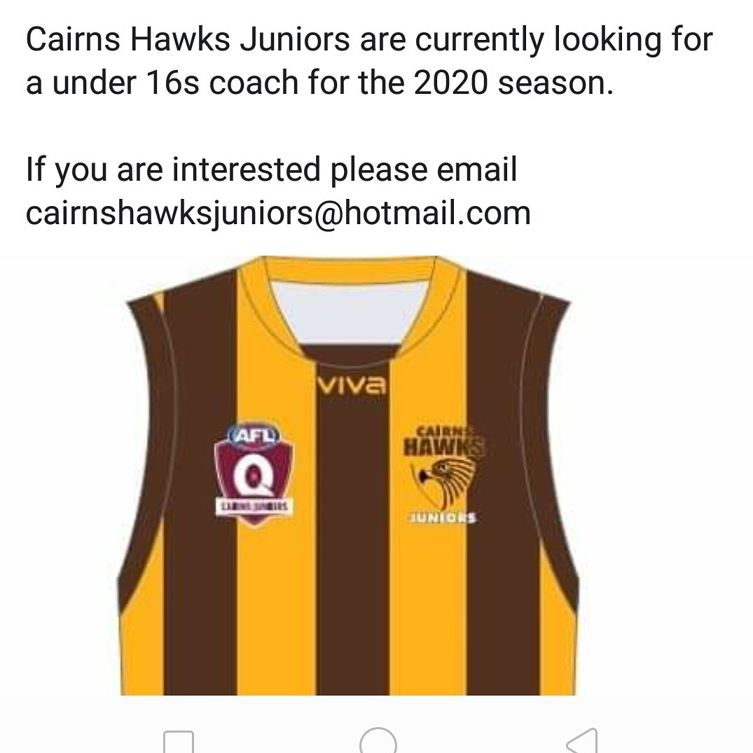 Afl1Hawks's tweet photo. @CazalysCairns @aflcairns https://t.co/8xNwHLXw3A