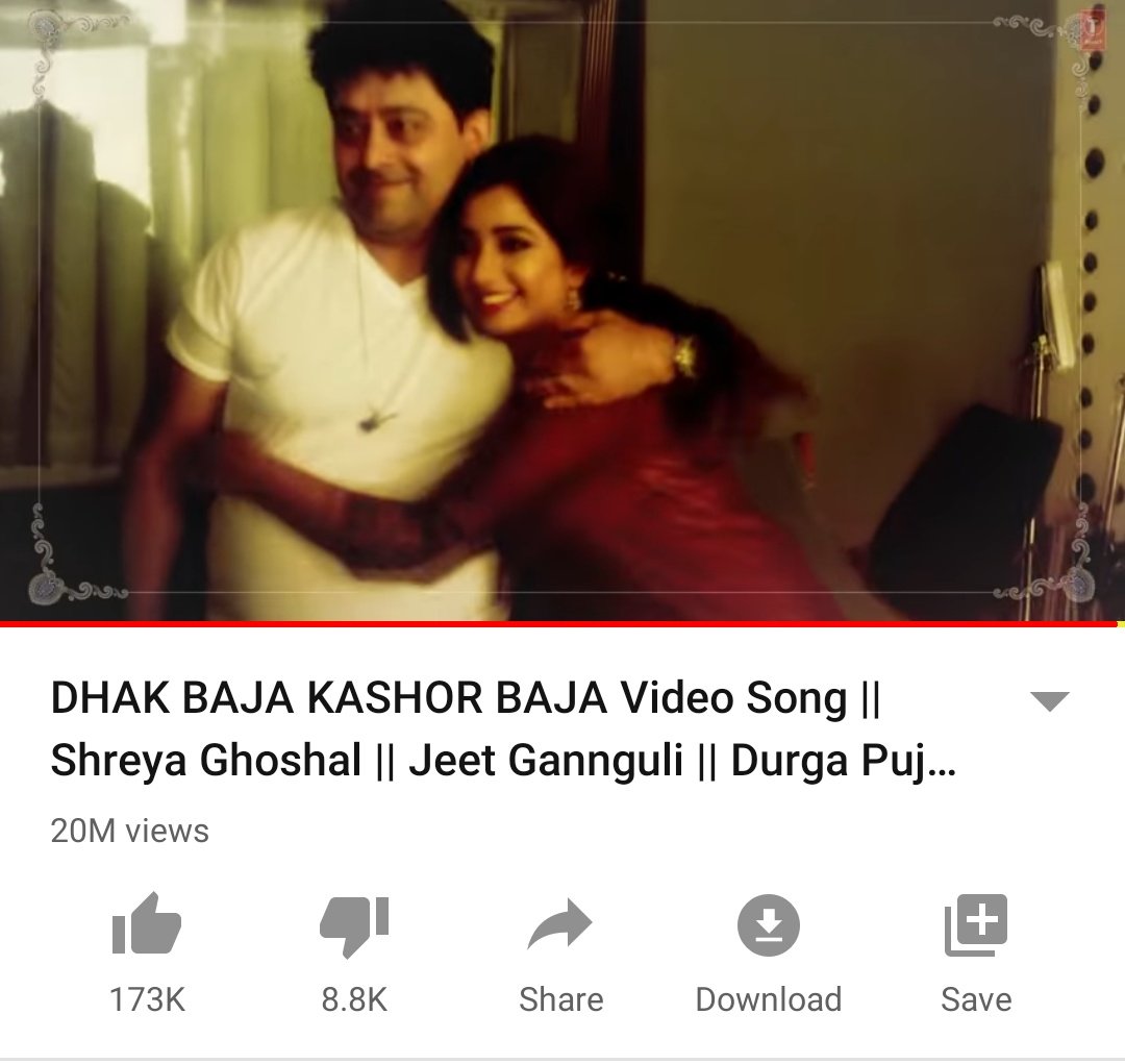 JeetGanguliFans's tweet photo. "বলো দূর্গা মায় কি, জয়" 🙏
#DhakBajaKashorBaja Crosses 20 Million+ Views 😍🎸
👉 https://t.co/cLXiT6STJz
#MelodyKing #HitGannguli @jeetmusic @shreyaghoshal #PriyoChatterjee @TSeries https://t.co/5HqXAtJyUW