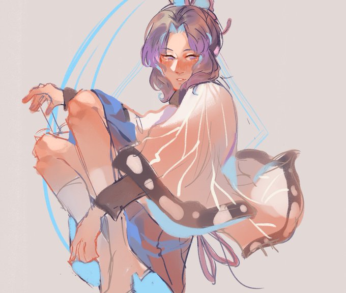 玲君laurさんがTwitterに投稿した胡蝶しのぶ(鬼滅の刃)のイラスト。