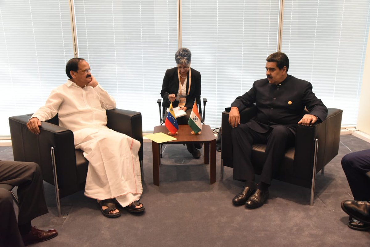 The Vice President met with President of the Bolivarian Republic of #Venezuela, Mr. Nicolás Maduro Moro on the sidelines of the #NAMSummit in #Baku, #Azerbaijan today.