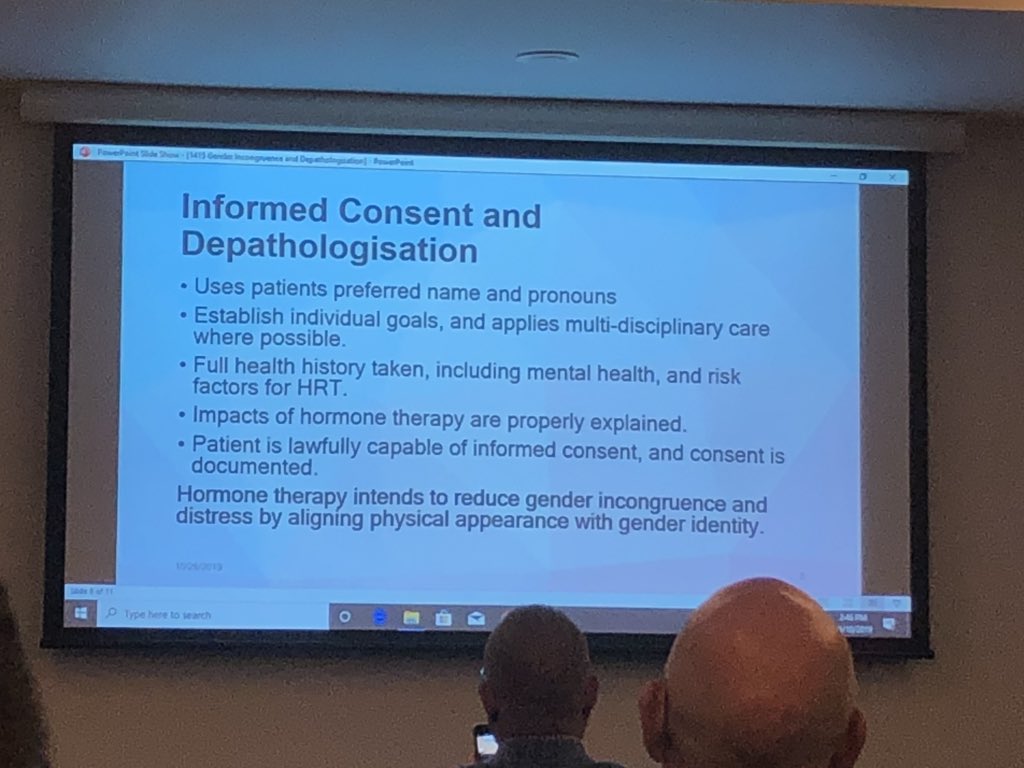 MyFairEnby's tweet photo. Itโs that simple, folx โค๏ธ Lena Van Hale lays out depathologisation of TGDNB identities and the recent reclassification of gender incongruence in ICD-11 #AusPATH2019 https://t.co/G2Kyky2zrh