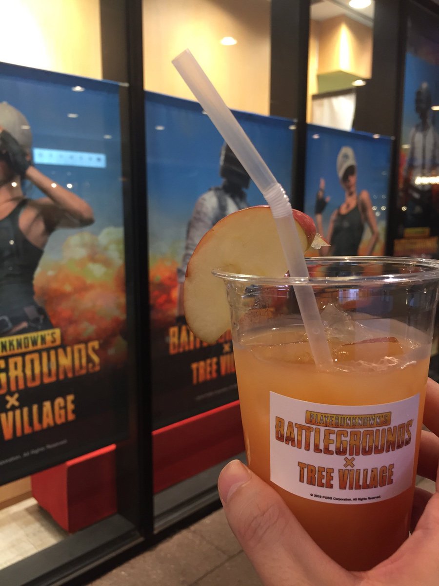hope_dream_star's tweet image. ひ、ひとまず体内の液体がほとんど出た気がするので、コラボドリンク飲んで休憩します😇「サノック」とゆうトロピカルドリンク、おいしい☺️ゲームではサノックあんまり好きじゃないけど😂
#treevillage
#PUBGコラボカフェ