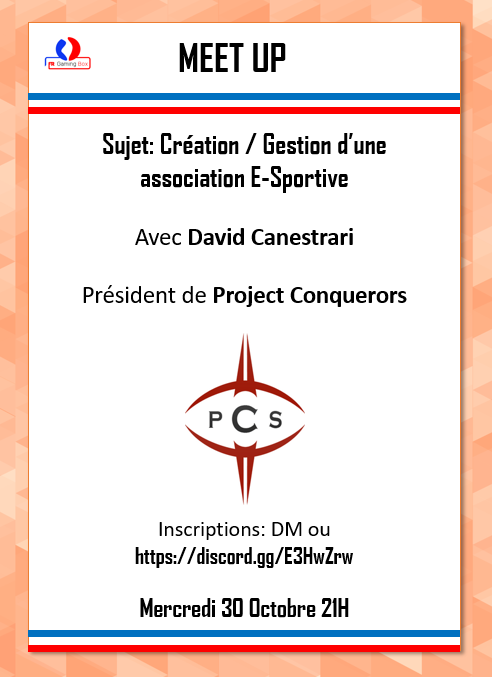 FRGamingBox1's tweet photo. [MEETUP] Premier Meet Up dans la pépinière @FRGamingBox1 ! 

👉Sujet du jour: Création / Gestion d'une association E-Sportive

👉Avec la participation exceptionnelle de David Canestrari, Président de @PCS_Original ! 

Venez nombreux le Mercredi 30 Octobre à 21h sur notre Discord https://t.co/8DAOOs5VJF