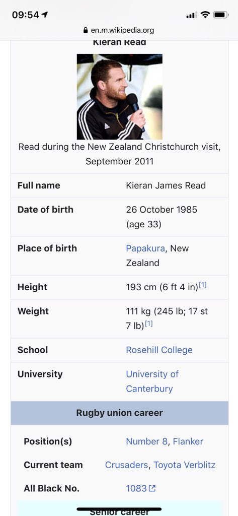 Happy birthday Kieran Read! - if you have your phone with you 