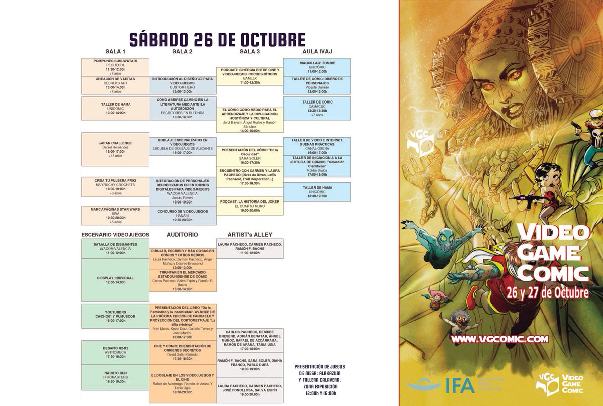 VGComic_ES's tweet photo. 🔶 HORARIO #VGC19 SÁBADO 🔶
En #VGComic2019 no queremos que te pierdas absolutamente nada 😜, así que guarda a buen recaudo el horario de actividades ¡Y disfruta de este increíble sábado repleto de entretenimiento! 🙌
👉 https://t.co/v1YMUCVN9m https://t.co/t5dgMKzlRZ