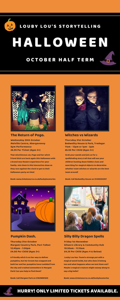 Louby Louโs Storytelling (@loubyloustories) on Twitter photo Happy half term! We have tickets left for the following events with <a href="/MelvilleCentre/">MelvilleCentre</a>, <a href="/BedwelltyHouse/">Bedwellty House&Park</a>, <a href="/Margampark/">Margam Country Park</a> & @MonCCHUBS, but do be quick as they are selling as quickly as a witch flying on a broomstick! Aaaaah! ๐๐ง๐ปโโ๏ธ๐๐ #halloween #halfterm #southwales Happy half term! We have tickets left for the following events with <a href="/MelvilleCentre/">MelvilleCentre</a>, <a href="/BedwelltyHouse/">Bedwellty House&Park</a>, <a href="/Margampark/">Margam Country Park</a> & @MonCCHUBS, but do be quick as they are selling as quickly as a witch flying on a broomstick! Aaaaah! ๐๐ง๐ปโโ๏ธ๐๐ #halloween #halfterm #southwales