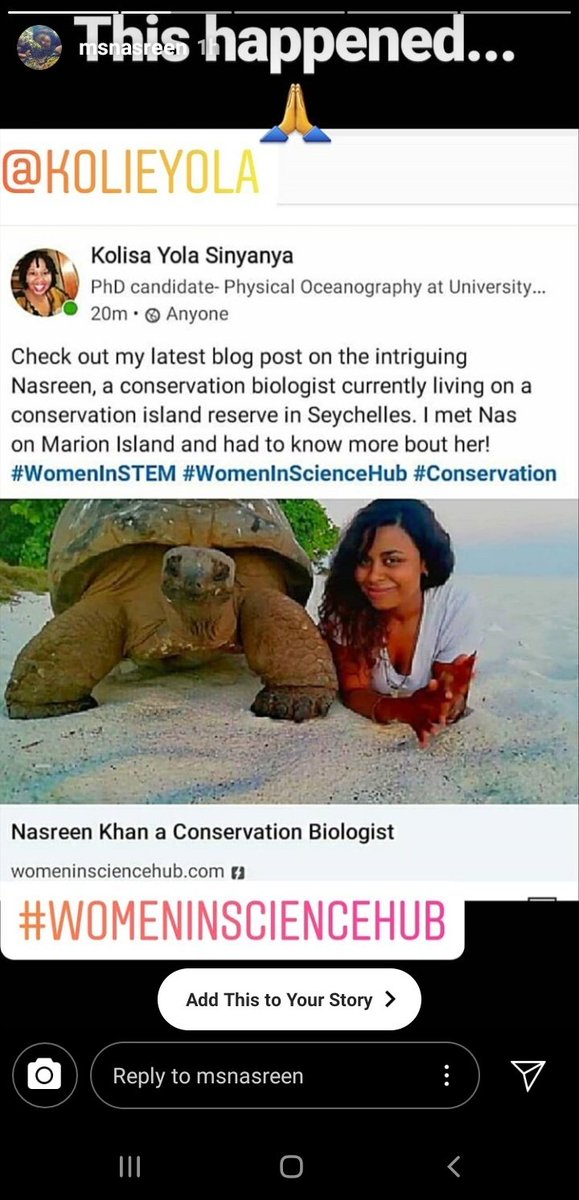 Kolie_Yola's tweet photo. Whoa! Nasreen is making waves all over the internet because of this story. Her views on my blog are catching up with the legendary @noxthelion's! 👌🏾🔥 #WomenInSTEM #WomenInScience #WomenInScienceHub 

https://t.co/xi7BvgybZz https://t.co/6qcUpJuEOD