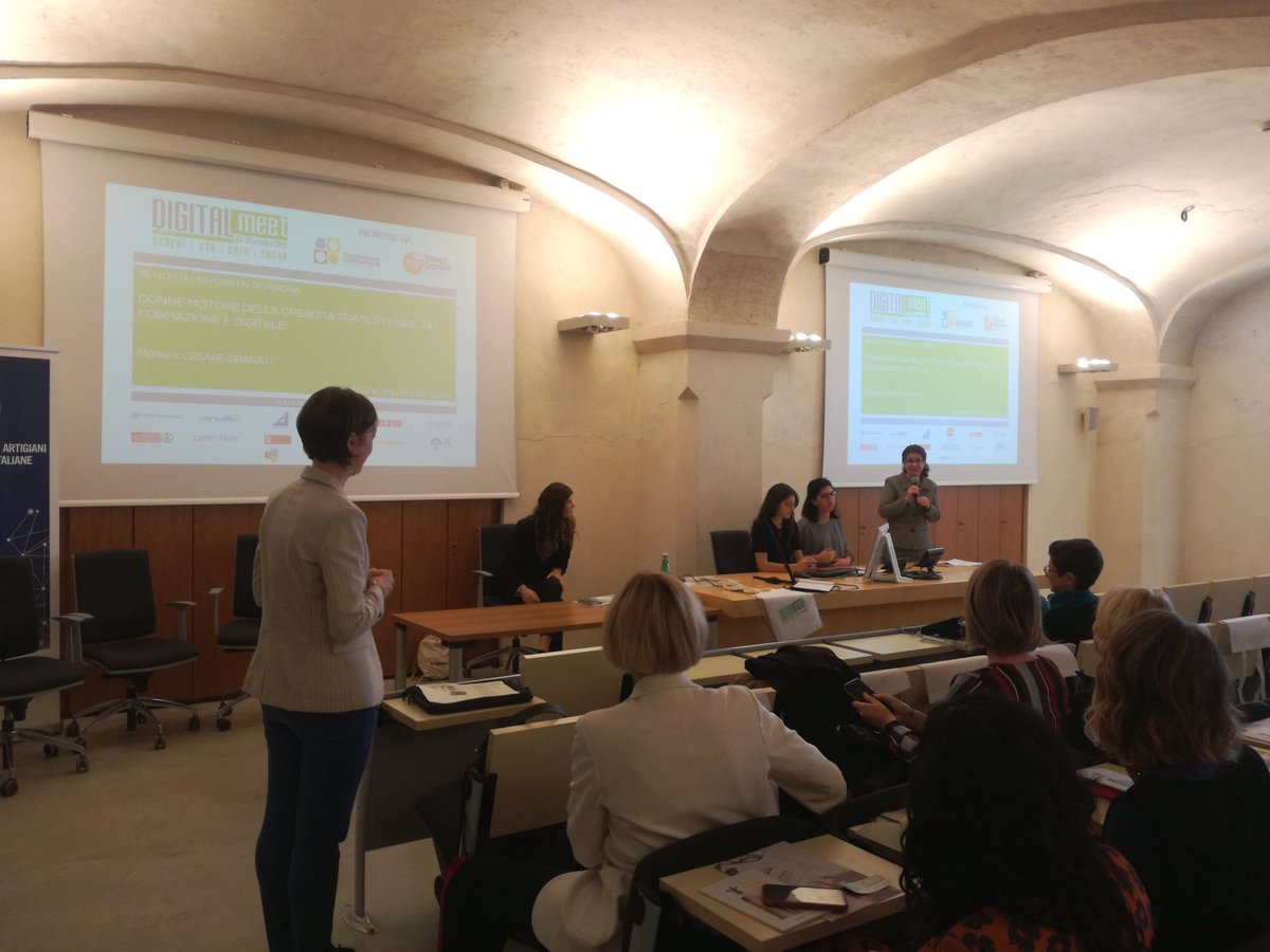 CoronetMartina's tweet photo. "Perché è importante valorizzare l'impresa? Perché permette di rispondere ai bisogni della società e valorizza quella che è la trasformazione digitale"
La presentazione di Marta Ugolini da al via al #DIGITALmeet2019 dove la leadership femminile fa da protagonista.
#DM19
#IUSVE https://t.co/gXPfxZyAem