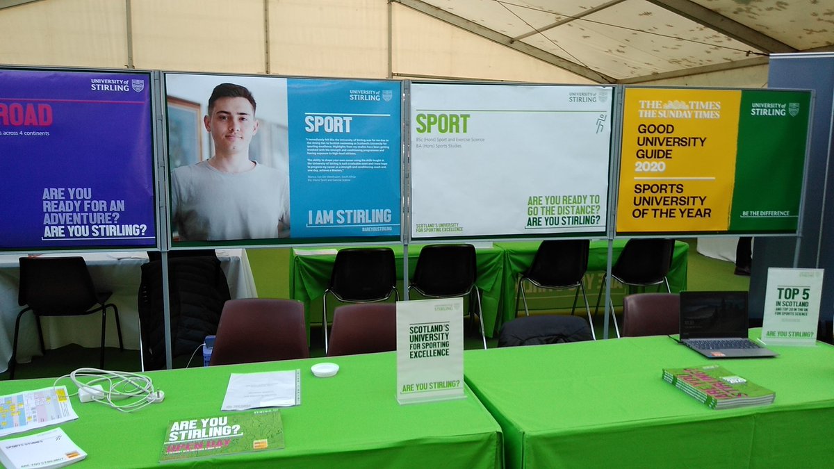 Looking into a degree in #SportStudies or #SportAndExerciseScience ? Come along and talk to our staff who can give you all the information you need as to why you should pick @StirUni to study #Sport ! #SportsUniOfTheYear2020 #StirOpenDay