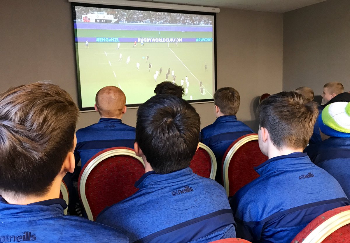 BGSTour's tweet photo. 📷| Both teams took in the anthems and Haka, before the @BGS_Sport girls departed for the their second fixture of #U15SportsTour - The @BGSRugby boys are supporting England’s first half performance, before their own kick off! 🏑🏉❤️🌹👍🏼 https://t.co/ZkKMjjID0Y