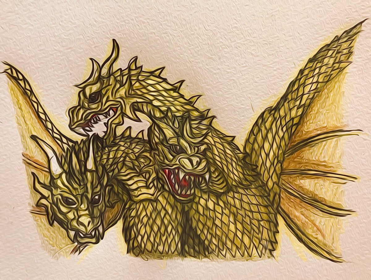 スメルンガ ラ推し 千年竜王 キングギドラ ゴジラ Godzilla 特撮 イラスト スメルンガ ラ推し 千年竜王 キングギドラ ゴジラ Godzilla 特撮 イラスト