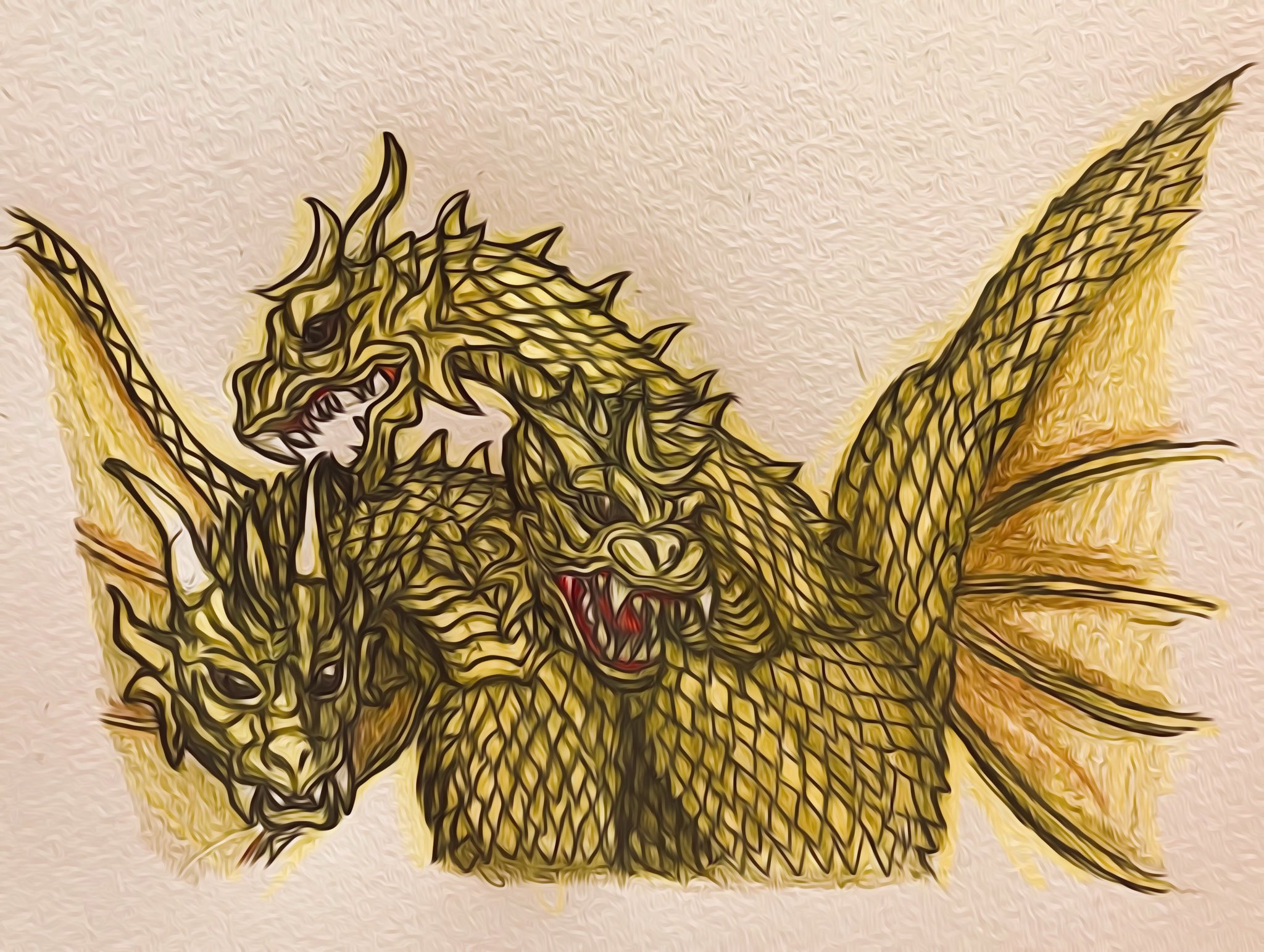 スメルンガ ラ推し 千年竜王 キングギドラ ゴジラ Godzilla 特撮 イラスト T Co 9wahqilhz0 Twitter