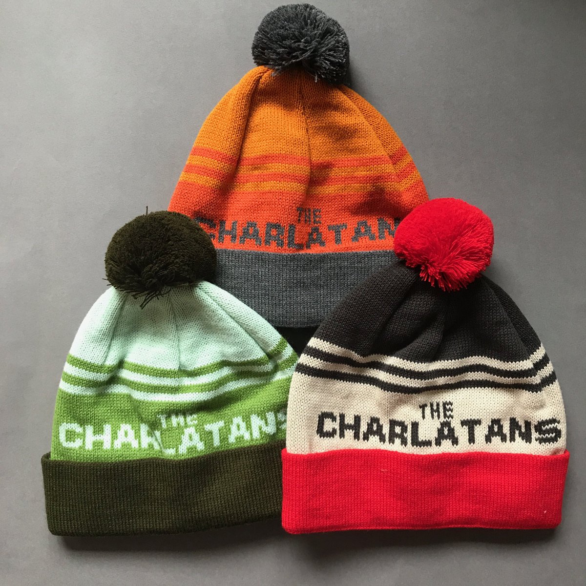 Retweet for a chance to win three Charlatans bobble hats. 
Limited editions of 250 in each style.
Winner picked at random 6:30pm Wednesday, hats go on sale 7pm Wednesday.