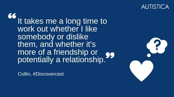 Autistica's tweet photo. Does this sound familiar?💕

Join our Discover network and get access to the first episode of our #Discovercast, where we'll be discussing all things #autism &amp; #relationships: https://t.co/5z2CVNH6GI https://t.co/pXsVDMHVgh