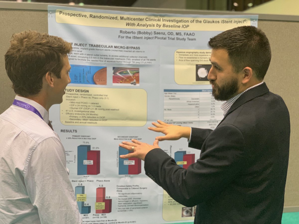 Presented more info here in Florida <a href="/aaopt/">American Academy of Optometry</a> about our <a href="/GlaukosCorp/">GlaukosCorp</a>  Pivotal Study of iStent inject® Trabecular Micro-bypass Implantation with Cataract Surgery: Analysis by Baseline IOP. #Academy19 #WCOCongress19
