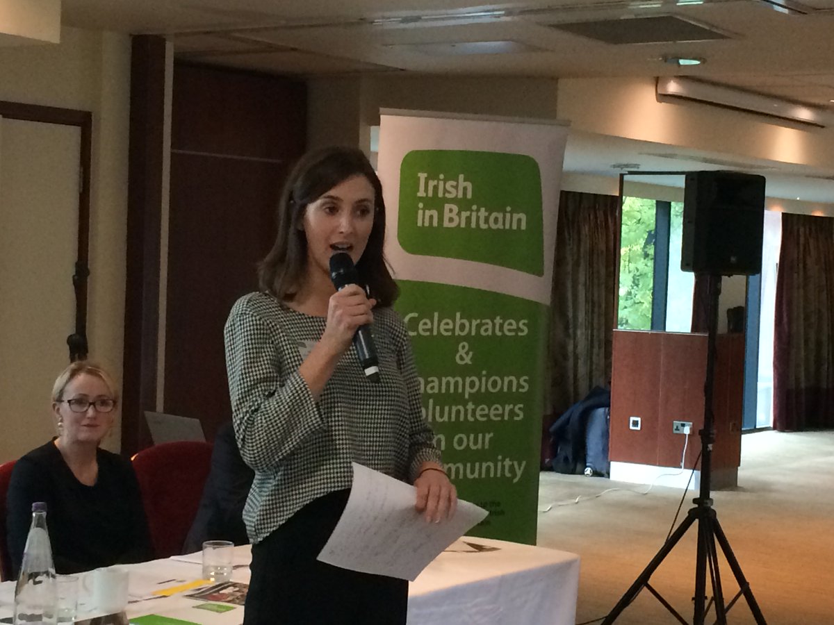 irishinbritain's tweet photo. Marie, @irishinbritain's Health Coordinator talks about our #GreenHearts💚💚health awareness work - heart health & the new Nutrition & Catering Commitment for groups that serve food in their local community, as well as the launch of 💚💚Mental Health Charter #IIBAGM https://t.co/T4PQcwuw7g