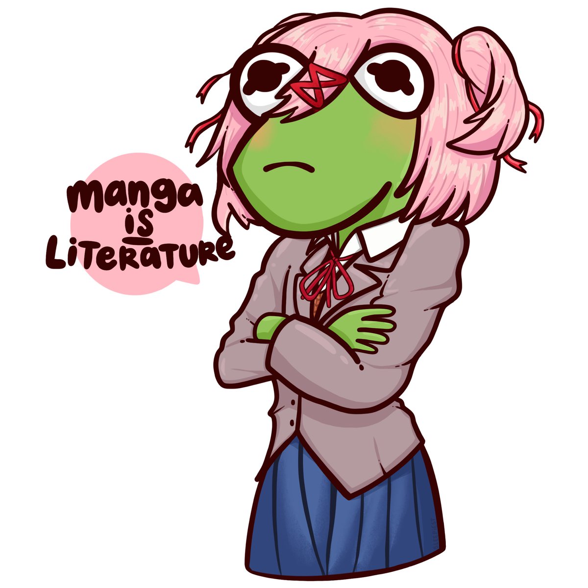 Sleepiest On Twitter I Need A Picture Of Kermit Wearing A Anime Girl Uniform It S Very Important Jamminmage Say No More