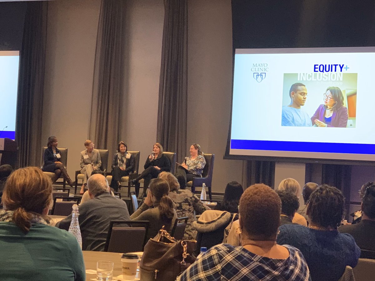 madeibert's tweet photo. #MayoClinicEquity Stacey Empson, PwC Health Industries Partner, facilitating a panel of amazing women this morning at the Mayo Clinic Equity &amp; Inclusion in Healthcare Conference! #PwC #Pwcproud https://t.co/xGSTb7FgUA